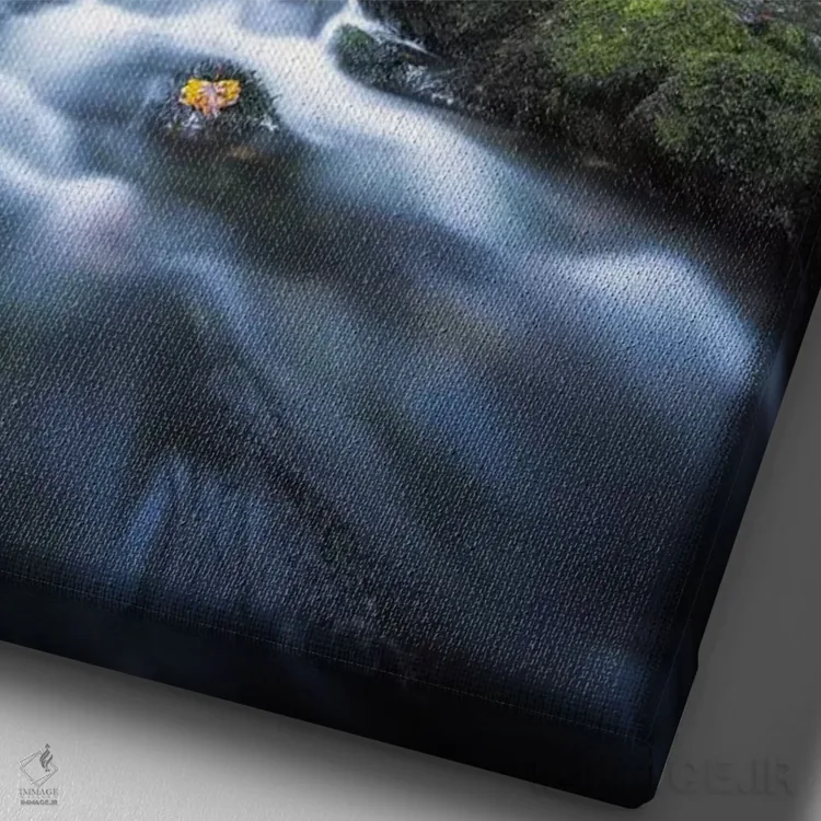 تابلو دکوراتیو آبشار دو فلومن اثر فیلیپ منگوئن - نمای نزدیک بافت بوم