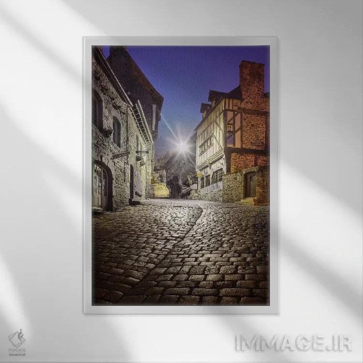تابلو دکوراتیو Jerzual Street II,باوران، خیابان ژرژوال ۲ اثر فیلیپ منگوئن - نمای قابدار سفید