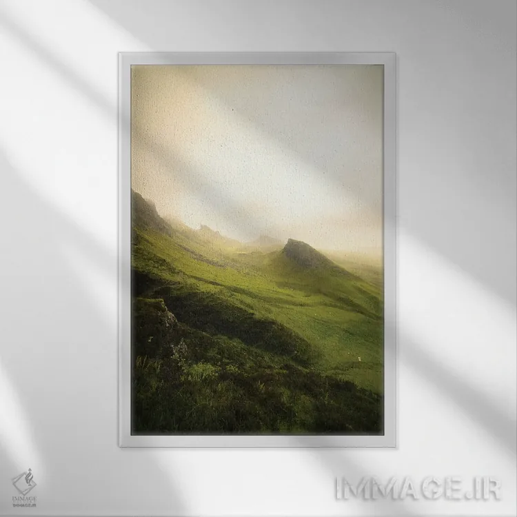 تابلو دکوراتیو Vertical View,کویرینگ در جزیره اسکای، نمای عمودی اثر فیلیپ منگوئن - نمای قابدار سفید