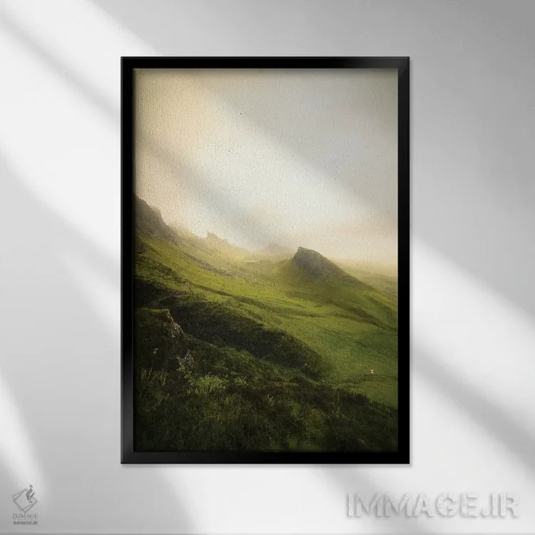 تابلو دکوراتیو Vertical View,کویرینگ در جزیره اسکای، نمای عمودی اثر فیلیپ منگوئن - نمای قابدار مشکی