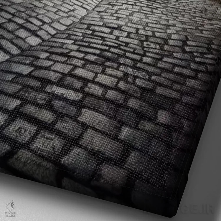 تابلو دکوراتیو باوران، خیابان قدیمی ژرژوال اثر فیلیپ منگوئن - نمای نزدیک بافت بوم