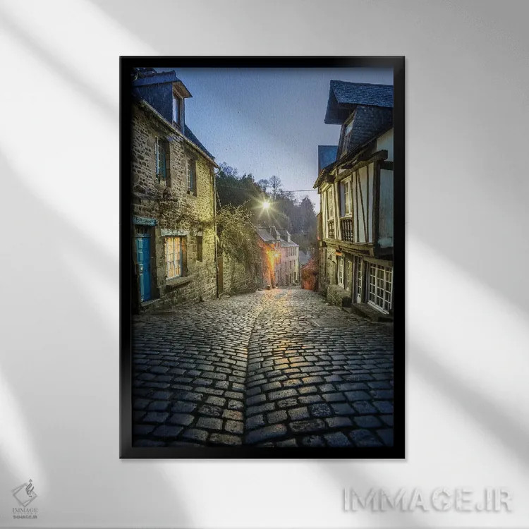تابلو دکوراتیو Jerzual Street III,باوران، خیابان ژرژوال ۳ اثر فیلیپ منگوئن - نمای قابدار مشکی