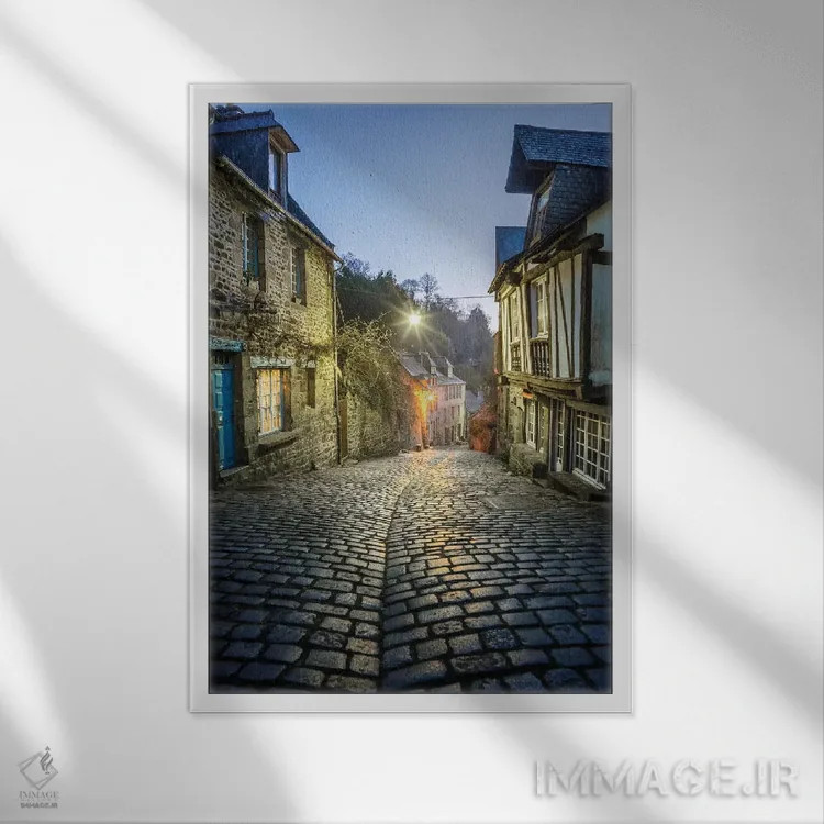 تابلو دکوراتیو Jerzual Street III,باوران، خیابان ژرژوال ۳ اثر فیلیپ منگوئن - نمای قابدار سفید