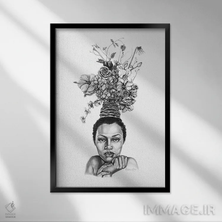 تابلو دکوراتیو سنگین است سر که تاج را می پوشد اثر فیلیس رابرتز - نمای قابدار مشکی