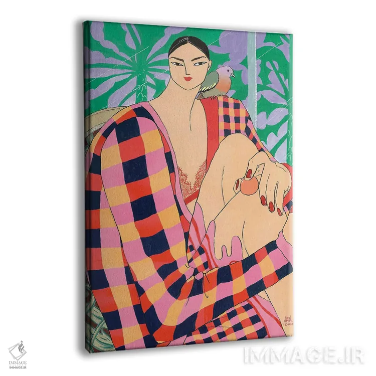 تابلو دکوراتیو پرتره شخصی 6 عصر با کوین اثر پینگ هاتا - نمای پرسپکتیو محصول