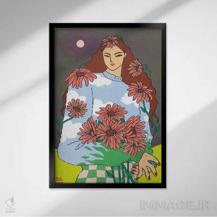 تابلو دکوراتیو جادوی خودت را پرورش بده اثر پینگ هاتا - نمای قابدار مشکی