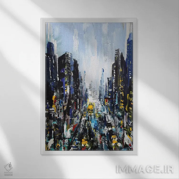 تابلو دکوراتیو گاتهام اثر پیه رو مانریک - نمای قابدار سفید