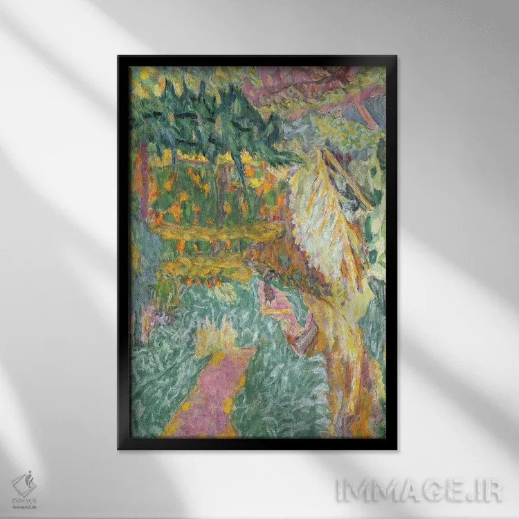 تابلو کلاسیک باغ در کانه اثر پیر بونار - نمای قابدار مشکی
