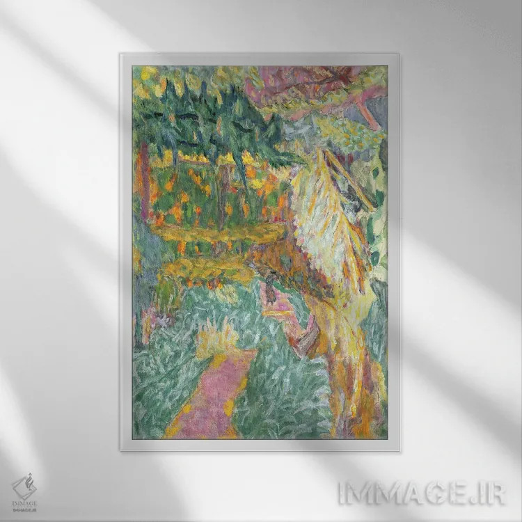 تابلو کلاسیک باغ در کانه اثر پیر بونار - نمای قابدار سفید