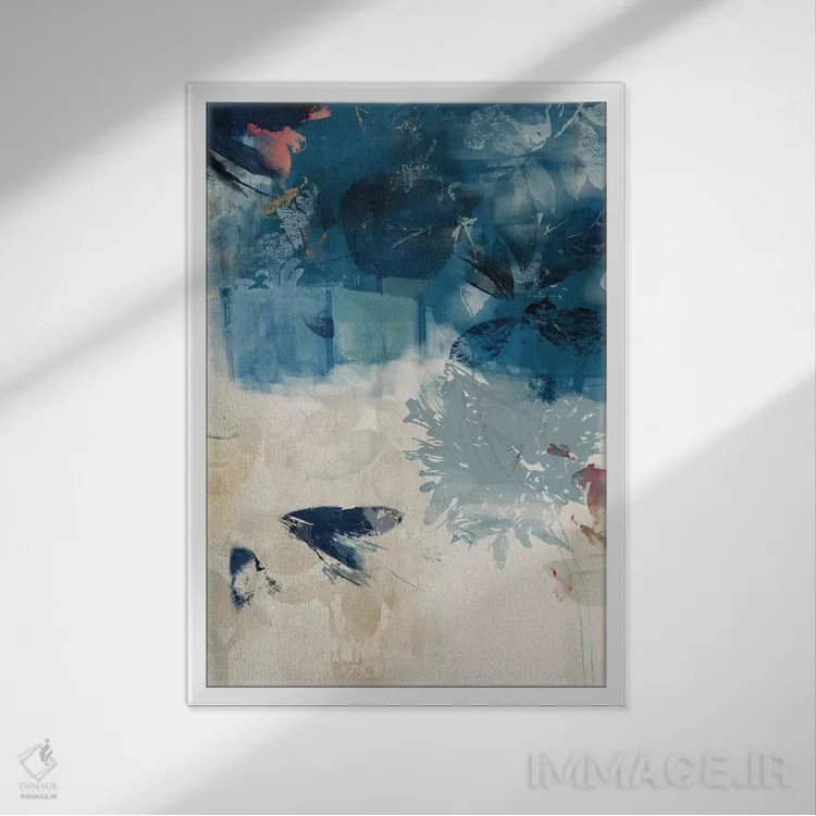 تابلو انتزاعی "سنگ بی قرار III" اثر پی آی گالری - نمای قابدار سفید