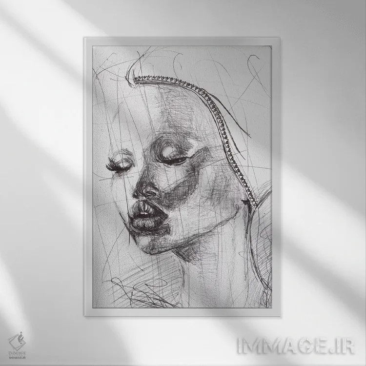 تابلو دکوراتیو "بانوی مراکش" اثر پیا پیویلاینن - نمای قابدار سفید