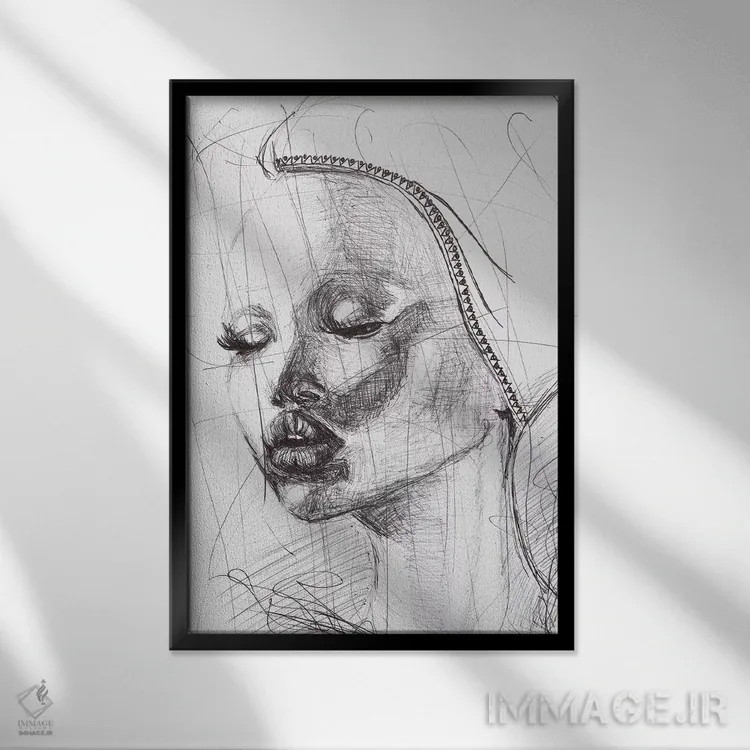 تابلو دکوراتیو "بانوی مراکش" اثر پیا پیویلاینن - نمای قابدار مشکی