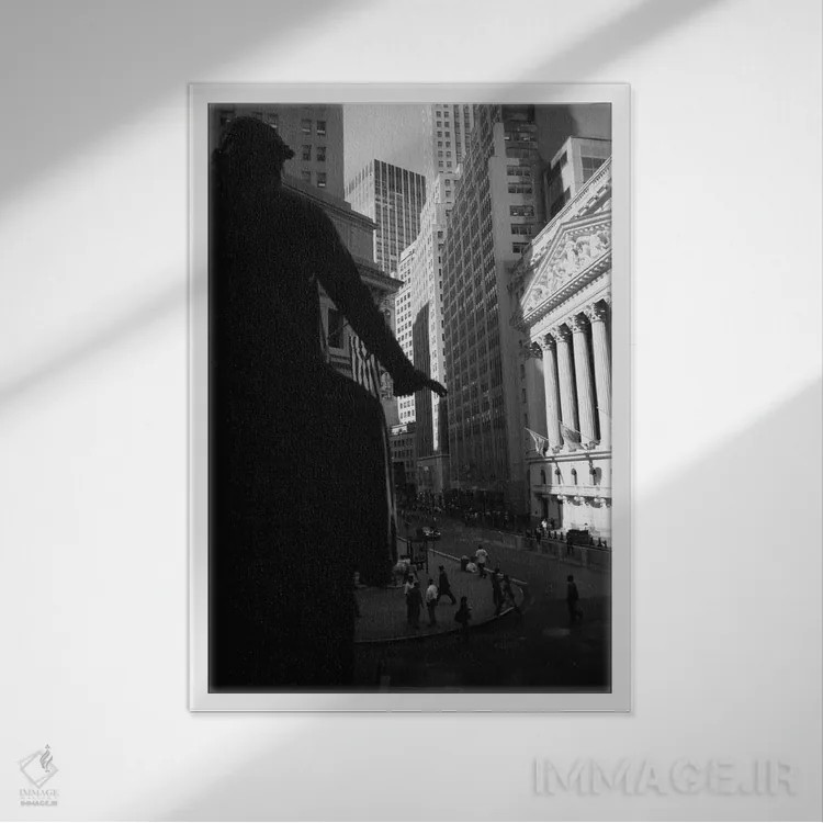 تابلو دکوراتیو Wall Street, New York City, New York, USA" - "بورس نیوی… اثر پانورامیک ایمجز - نمای قابدار سفید