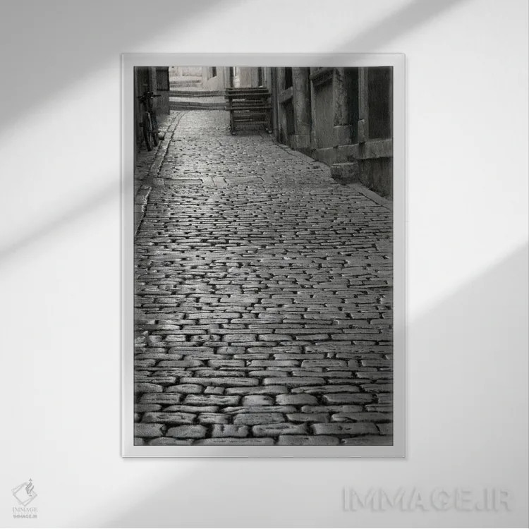تابلو دکوراتیو Rovinj, Istria, Croatia" - "خیابان سنگ فرش، رووینج، ایس… اثر پانورامیک ایمجز - نمای قابدار سفید