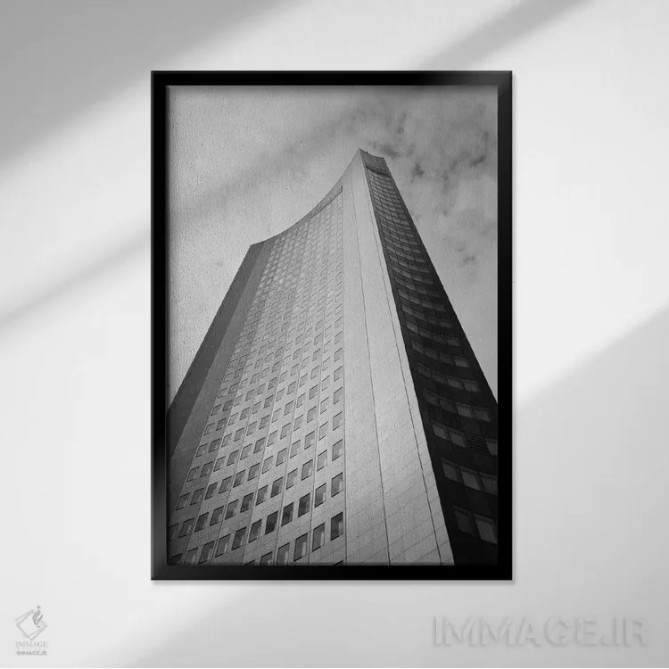تابلو دکوراتیو City-Hochhaus, Leipzig, Saxony, Germany" - "نمای پایین… اثر پانورامیک ایمجز - نمای قابدار مشکی