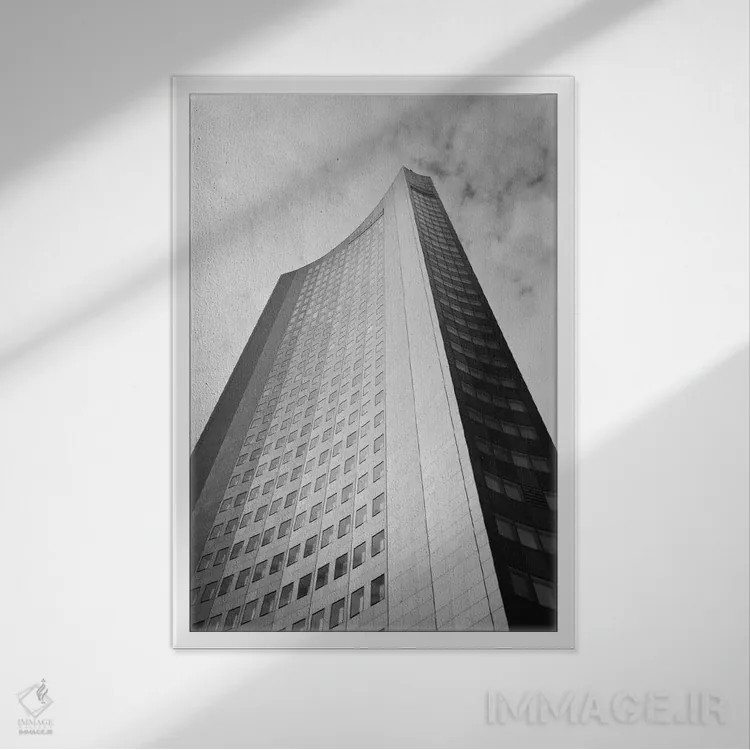 تابلو دکوراتیو City-Hochhaus, Leipzig, Saxony, Germany" - "نمای پایین… اثر پانورامیک ایمجز - نمای قابدار سفید