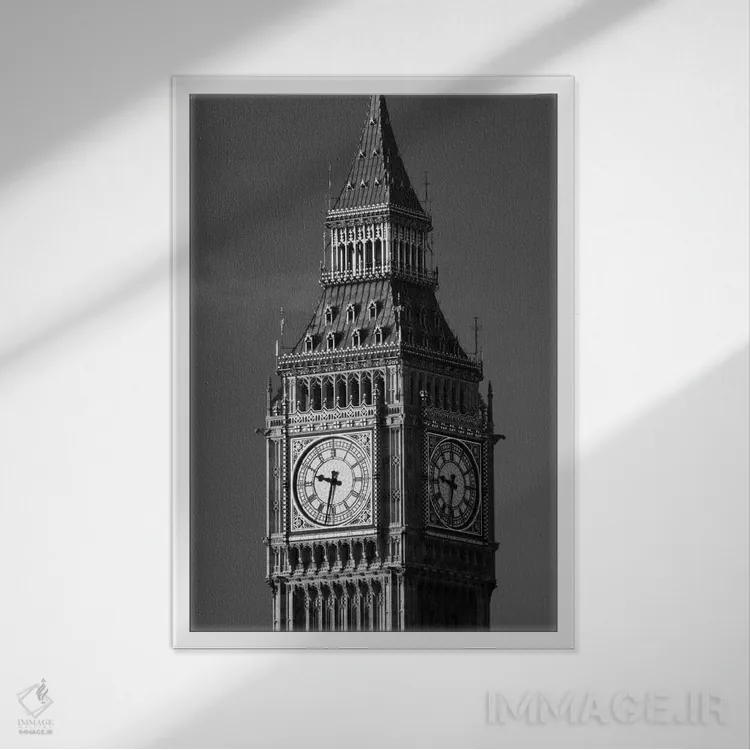 تابلو دکوراتیو Big Ben, Houses Of Parliament, City Of Westminster, Lon… اثر پانورامیک ایمجز - نمای قابدار سفید