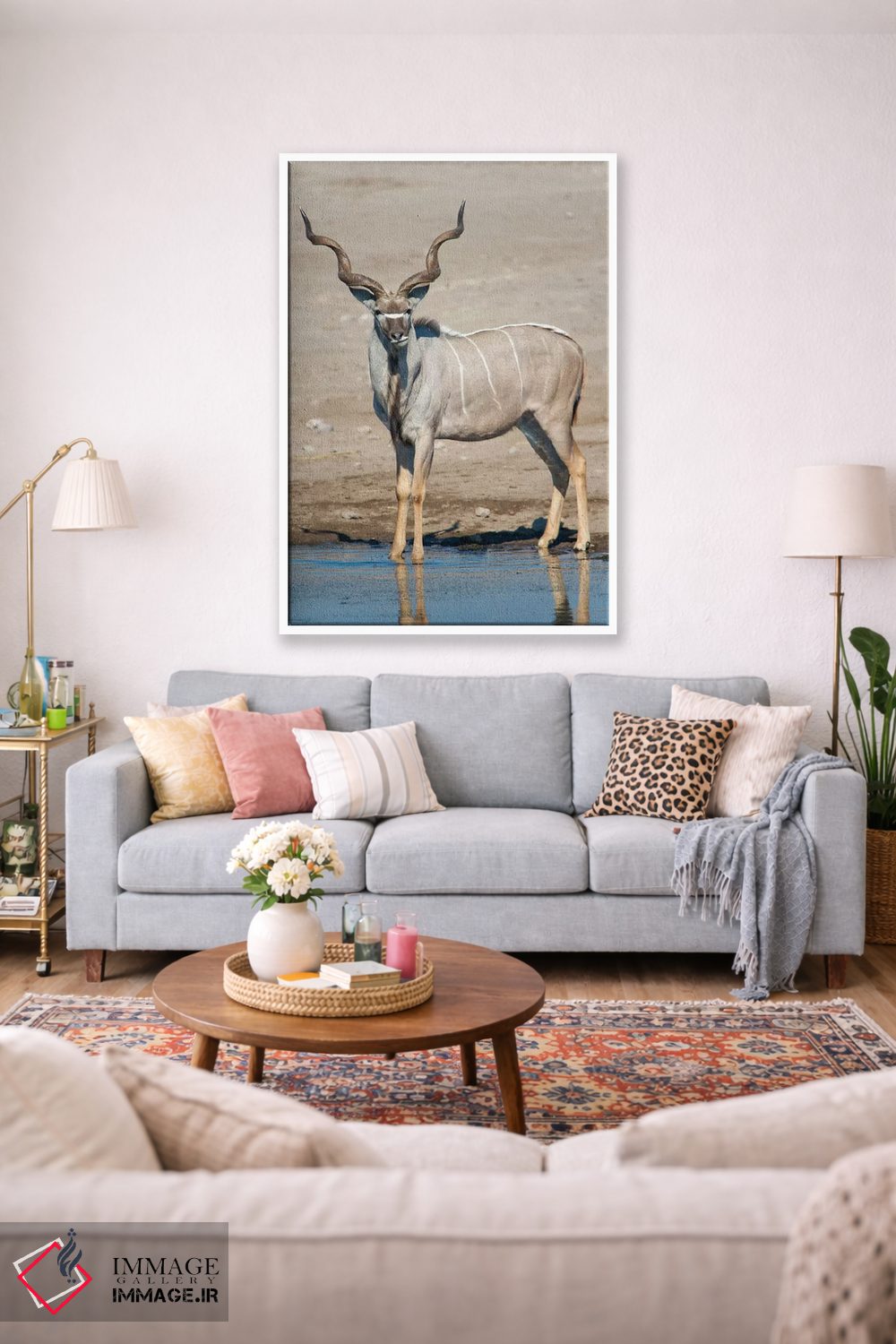 تابلو دکوراتیو Etosha National Park, Namibia" - "کودوی بزرگ در حوضچه آ… اثر پانورامیک ایمجز - D1W
