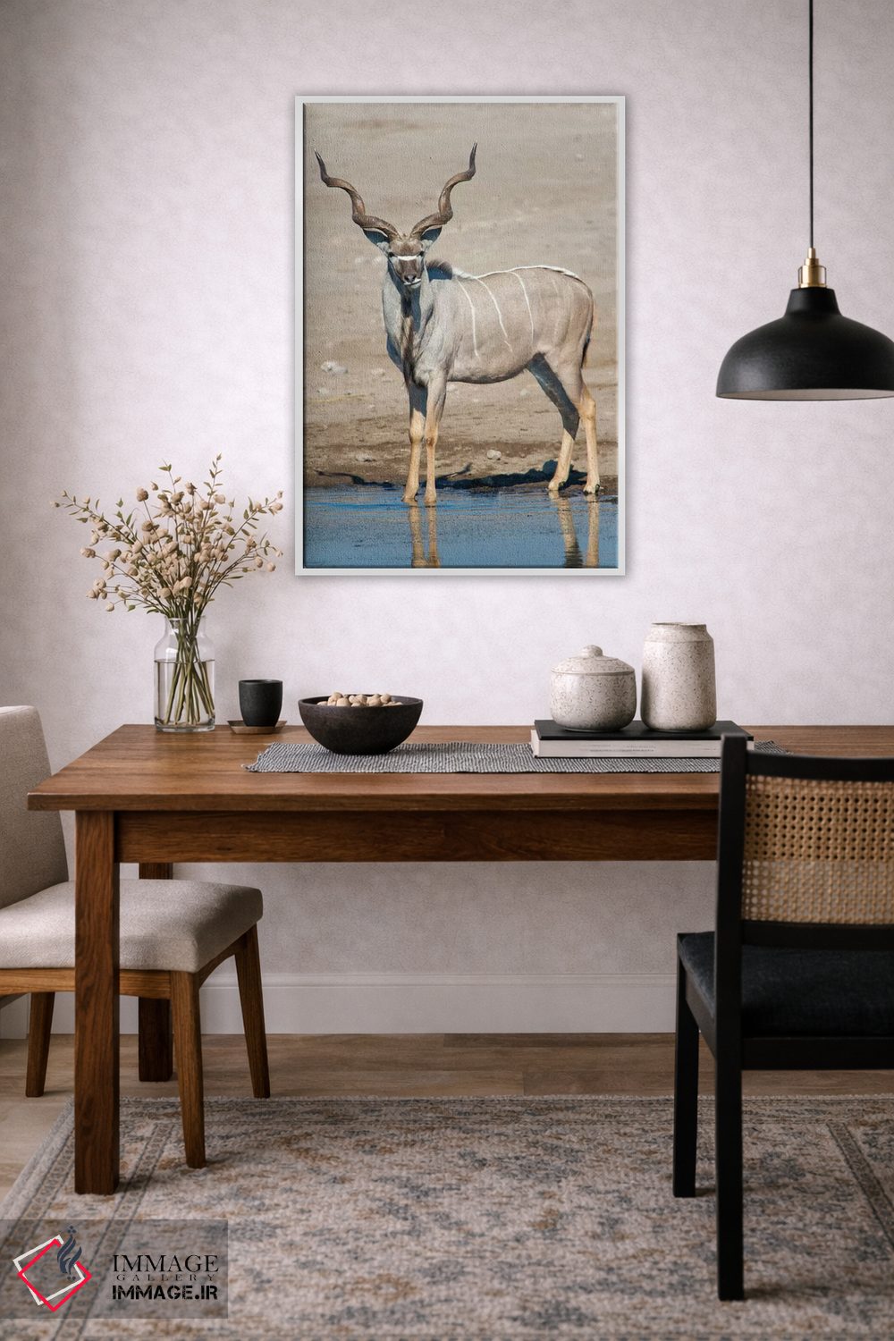 تابلو دکوراتیو Etosha National Park, Namibia" - "کودوی بزرگ در حوضچه آ… اثر پانورامیک ایمجز - D2W