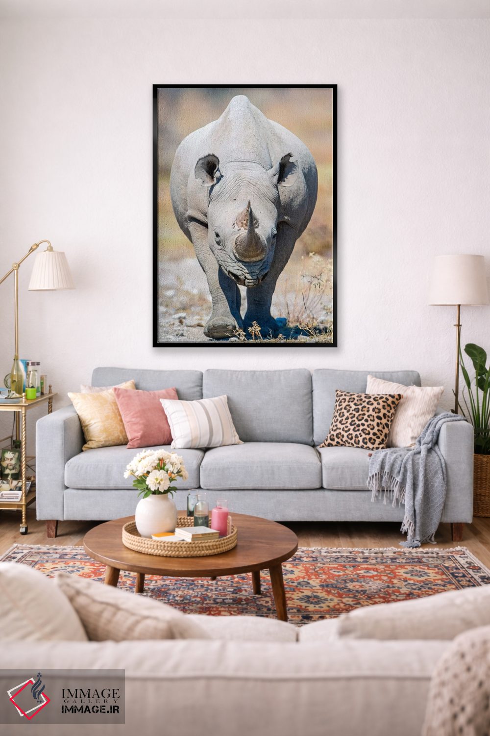 تابلو دکوراتیو Etosha National Park, Namibia" - "کرگدن سیاه II، پارک م… اثر پانورامیک ایمجز - D1B