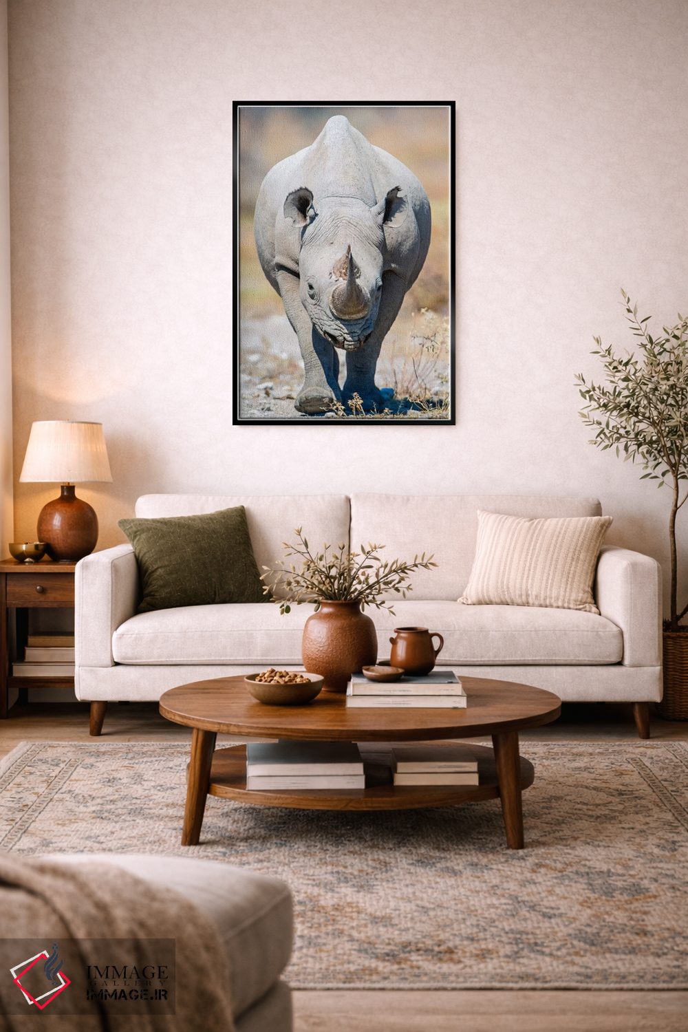 تابلو دکوراتیو Etosha National Park, Namibia" - "کرگدن سیاه II، پارک م… اثر پانورامیک ایمجز - D4B