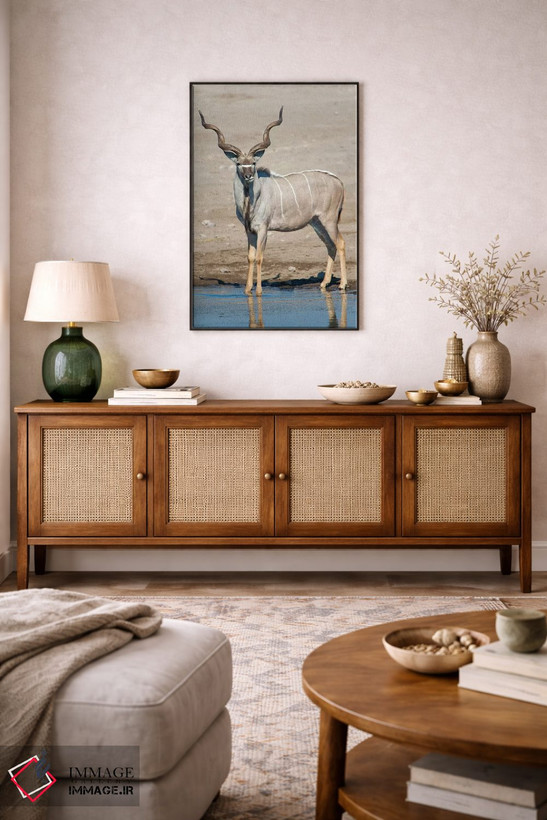 تابلو دکوراتیو Etosha National Park, Namibia" - "کودوی بزرگ در حوضچه آ… اثر پانورامیک ایمجز - D3B