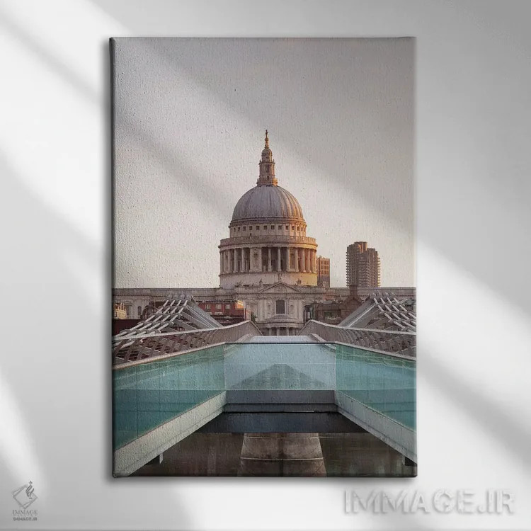 تابلو دکوراتیو Millennium Bridge, London, England" - "کلیسای سنت پل II… اثر پانورامیک ایمجز - نمای روبهرو روی دیوار