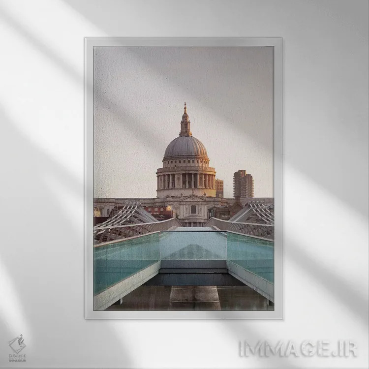 تابلو دکوراتیو Millennium Bridge, London, England" - "کلیسای سنت پل II… اثر پانورامیک ایمجز - نمای قابدار سفید