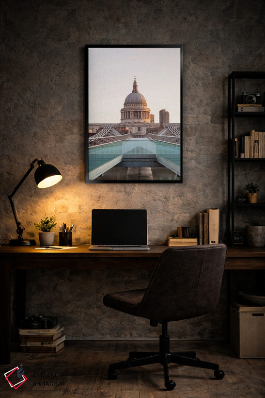 تابلو دکوراتیو Millennium Bridge, London, England" - "کلیسای سنت پل II… اثر پانورامیک ایمجز - D6B