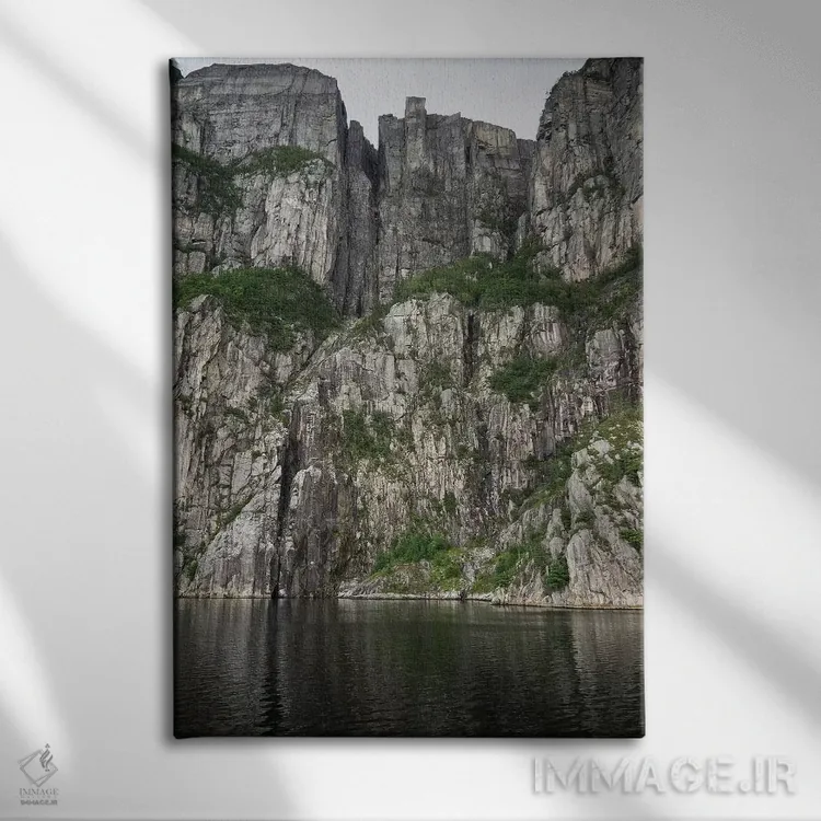 تابلو دکوراتیو Preikestolen, Hogsfjord, Forsand, Norway" - "نمای زاویه… اثر پانورامیک ایمجز - نمای روبهرو روی دیوار