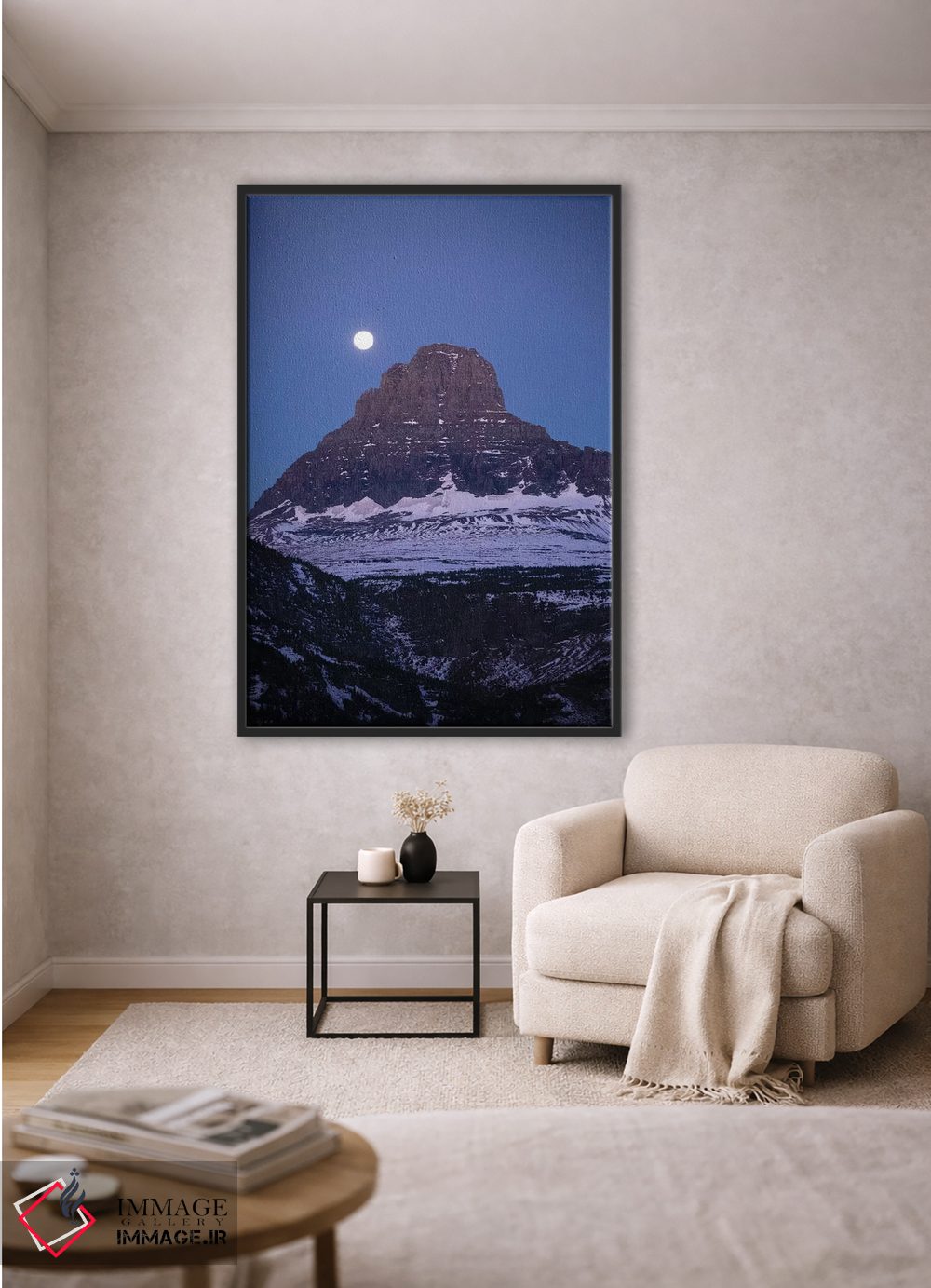 تابلو دکوراتیو Glacier National Park, Montana, USA" - "ماه بر فراز قله… اثر پانورامیک ایمجز - D1B