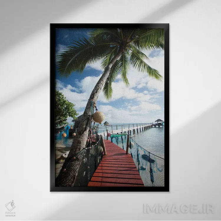 تابلو دکوراتیو Bora Bora, Society Islands, French Polynesia" - "درختان… اثر پانورامیک ایمجز - نمای قابدار مشکی