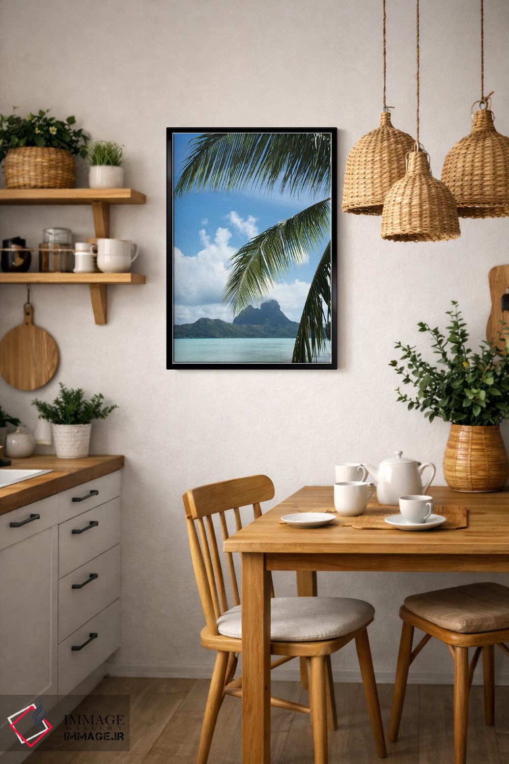تابلو دکوراتیو Bora Bora, Society Islands, French Polynesia" - "درخت ن… اثر پانورامیک ایمجز - D6B