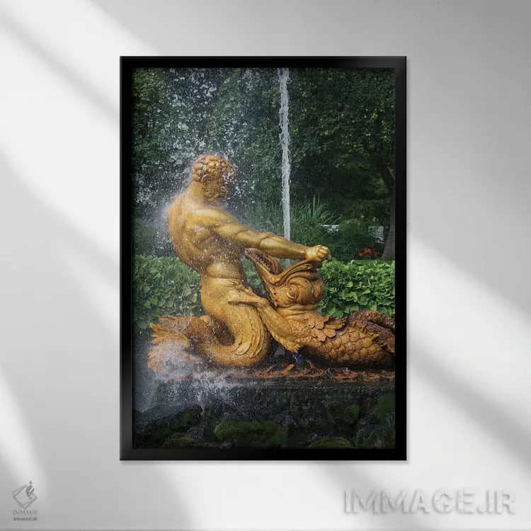 تابلو دکوراتیو Lower Park, Peterhof Grand Palace, St. Petersburg, Russ… اثر پانورامیک ایمجز - نمای قابدار مشکی