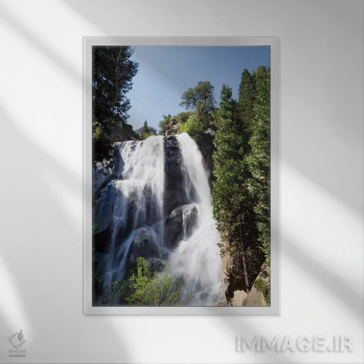 تابلو دکوراتیو Sequoia National Park, California, USA" - "آبشار در جنگ… اثر پانورامیک ایمجز - نمای قابدار سفید