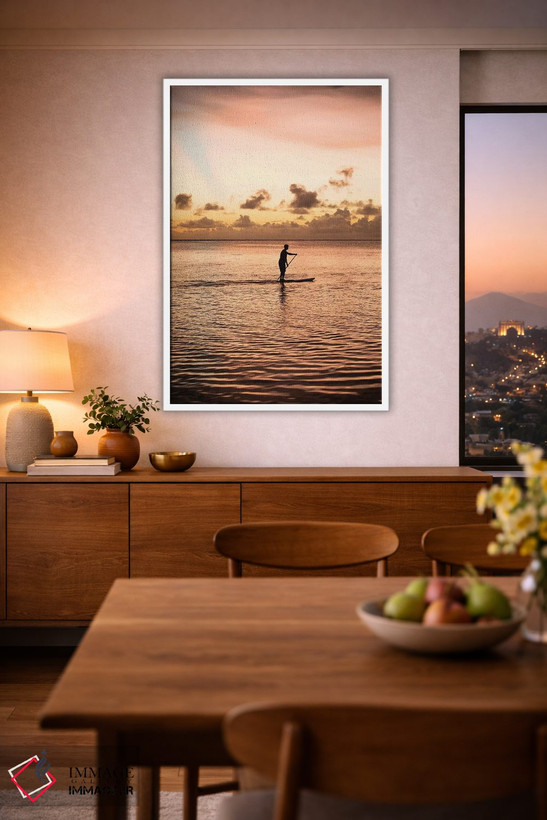 تابلو دکوراتیو Bora Bora, Society Islands, French Polynesia,سیلوئت مرد… اثر پانورامیک ایمجز - D1W