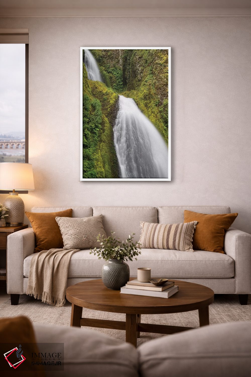 تابلو دکوراتیو Wahkeena Falls, Hood River, Oregon, USA II" - "آبشار در… اثر پانورامیک ایمجز - D2W