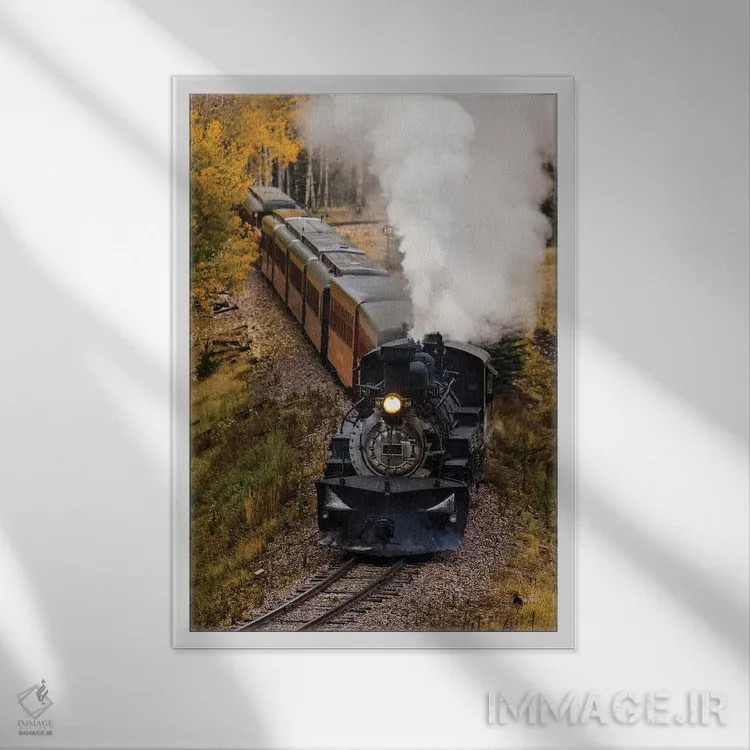 تابلو دکوراتیو Cumbres & Toltec Scenic Railroad" - "قطار بخار و واگن ه… اثر پانورامیک ایمجز - نمای قابدار سفید