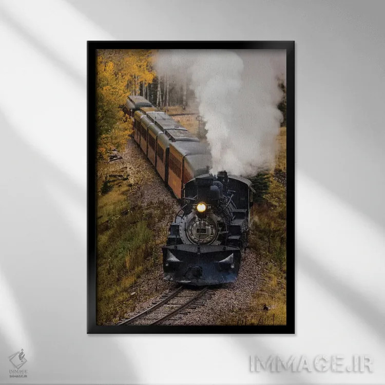 تابلو دکوراتیو Cumbres & Toltec Scenic Railroad" - "قطار بخار و واگن ه… اثر پانورامیک ایمجز - نمای قابدار مشکی