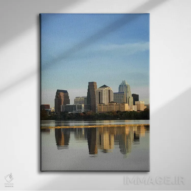 تابلو دکوراتیو Town Lake, Austin, Texas, USA #2,انعکاس ساختمان ها در آ… اثر پانورامیک ایمجز - نمای روبهرو روی دیوار
