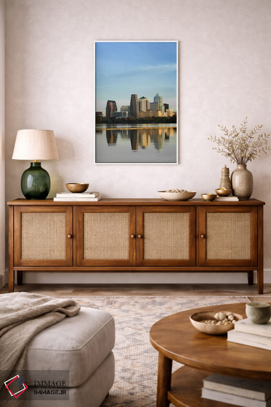 تابلو دکوراتیو Town Lake, Austin, Texas, USA #2,انعکاس ساختمان ها در آ… اثر پانورامیک ایمجز - D1W