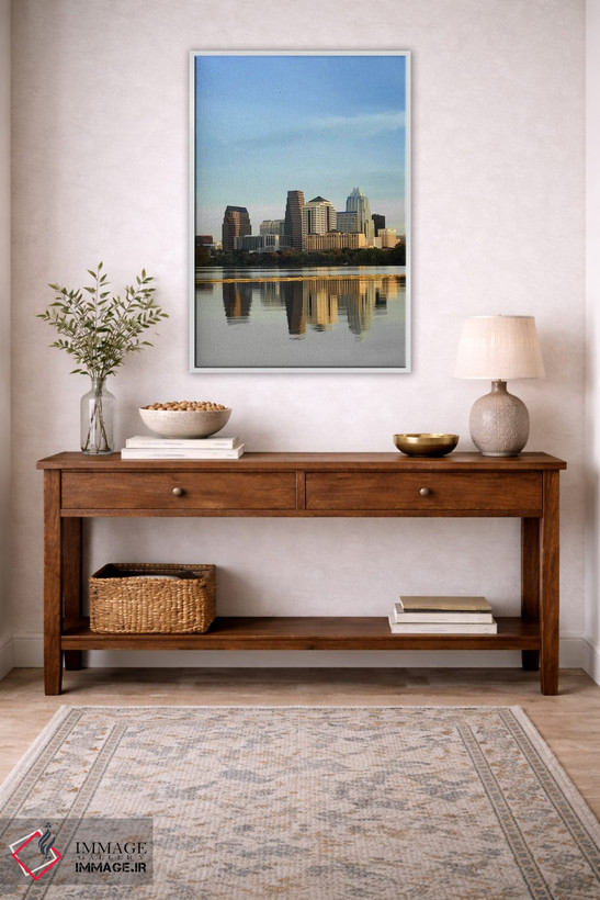 تابلو دکوراتیو Town Lake, Austin, Texas, USA #2,انعکاس ساختمان ها در آ… اثر پانورامیک ایمجز - D2W
