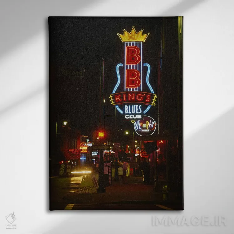 تابلو دکوراتیو B. B. King's Blues Club, Memphis, Shelby County, Tennes… اثر پانورامیک ایمجز - نمای روبهرو روی دیوار