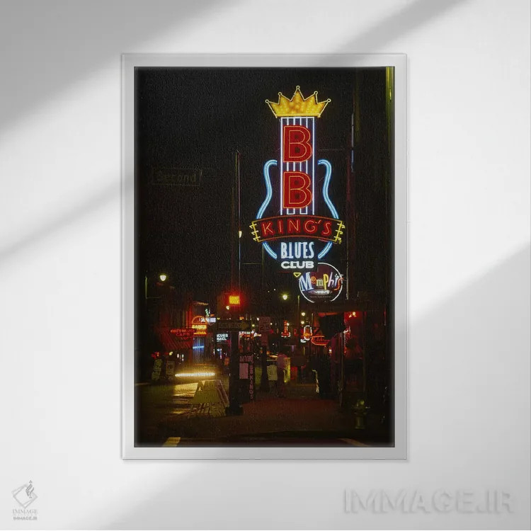 تابلو دکوراتیو B. B. King's Blues Club, Memphis, Shelby County, Tennes… اثر پانورامیک ایمجز - نمای قابدار سفید