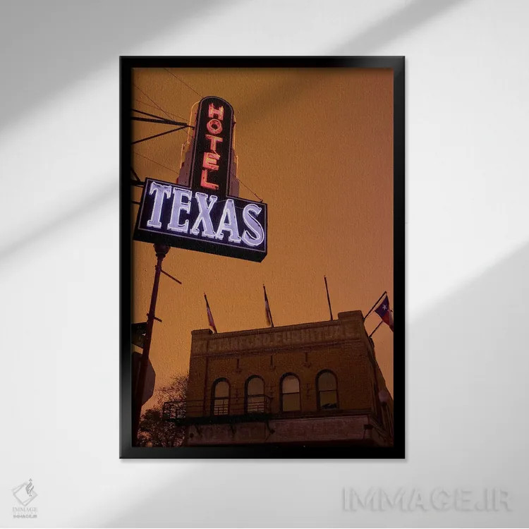 تابلو دکوراتیو Fort Worth Stockyards, Fort Worth, Texas, USA,نمای زاوی… اثر پانورامیک ایمجز - نمای قابدار مشکی