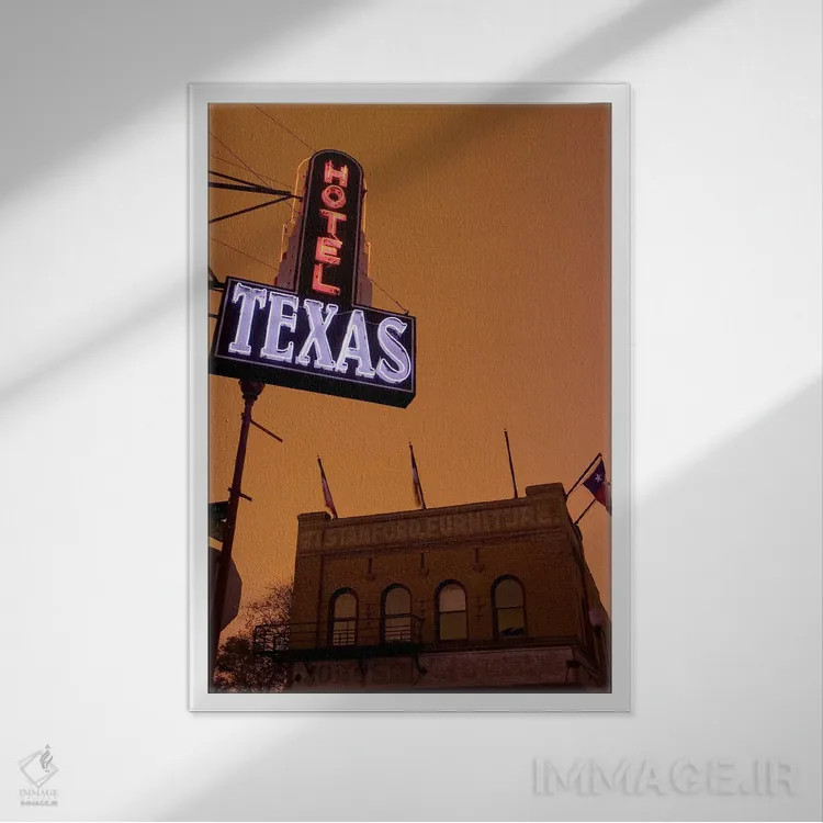 تابلو دکوراتیو Fort Worth Stockyards, Fort Worth, Texas, USA,نمای زاوی… اثر پانورامیک ایمجز - نمای قابدار سفید