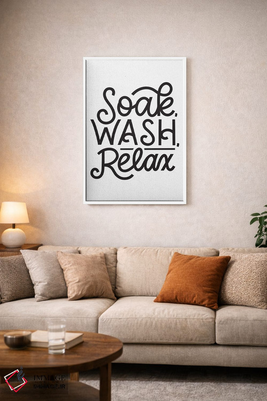 تابلو دکوراتیو Wash, Relax,شست وشو، آبکشی، آرامش اثر جلین هردت - D3W