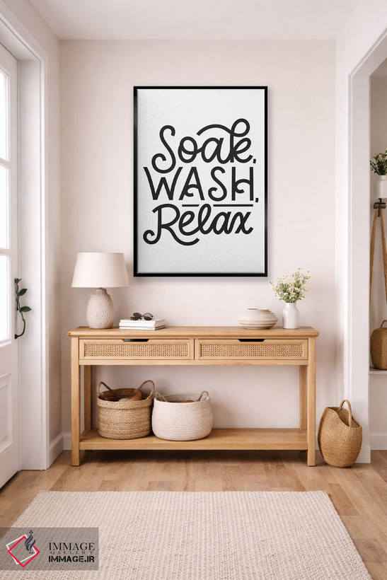 تابلو دکوراتیو Wash, Relax,شست وشو، آبکشی، آرامش اثر جلین هردت - D5B