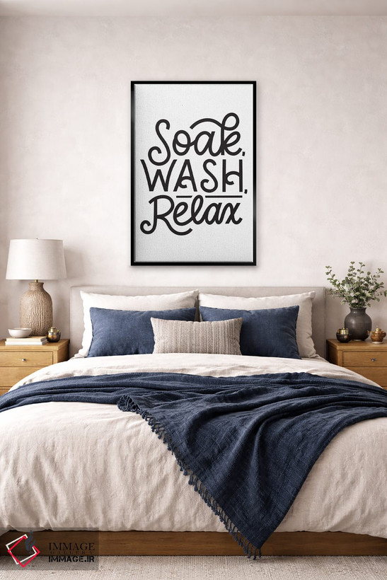 تابلو دکوراتیو Wash, Relax,شست وشو، آبکشی، آرامش اثر جلین هردت - D6B