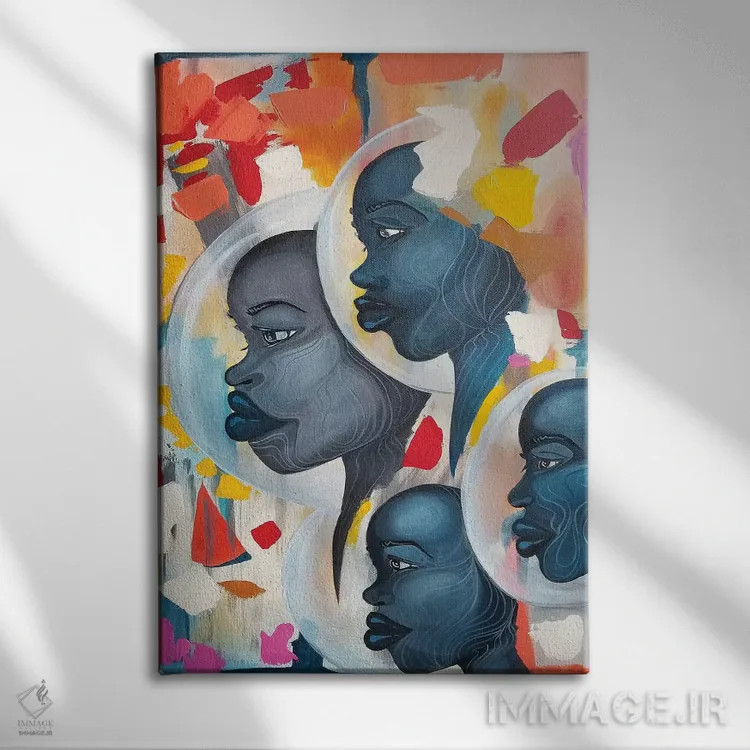 تابلو انتزاعی مادربورد اثر پینکلومین - نمای روبهرو روی دیوار